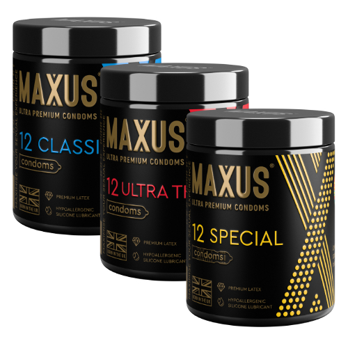 Набор MAXUS CLASSIC КЛАССИЧЕСКИЕ N12 и MAXUS ULTRA THIN УЛЬТРАТОНКИЕ N12 и MAXUS SPECIAL ТОЧЕЧНО-РЕБРИСТЫЕ N12