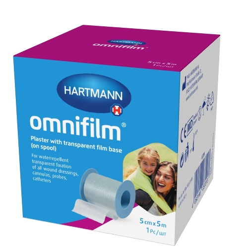 Пластырь omnifilm/омнифилм на основе из прозрачной пленки (на катушке) н/стер 5 смх5 м