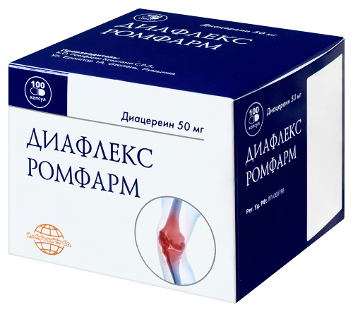 Диафлекс ромфарм 50 мг 100 шт. капсулы