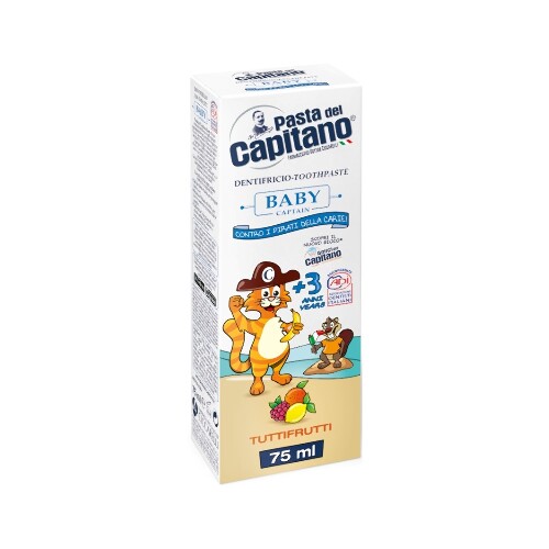 Pasta del capitano зубная паста детская baby tuttifrutti 3+/фруктовая 75 мл