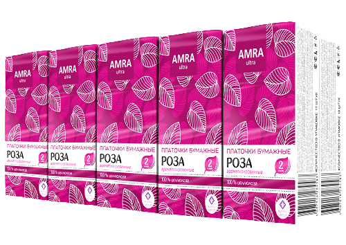 Купить Amra платочки бумажные двухслойные с ароматом розы 10 шт. x10 цена