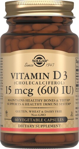 Солгар витамин d3 600 МЕ 60 шт. капсулы массой 240 мг