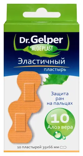DR GELPER ALOEPLAST ПЛАСТЫРЬ ЭЛАСТИЧНЫЙ 39X66ММ N10