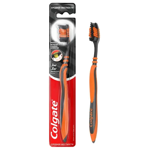 Colgate зигзаг древесный уголь зубная щетка/средняя