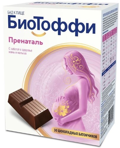 Купить Биотоффи пренаталь 30 шт. шоколадных батончиков массой 5 гр цена