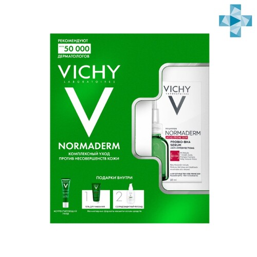 Купить Vichy набор/normaderm сыворотка 30 мл+уход корректирующий 30 мл+phytosolution гель для умывания 50 мл+флюид uv-clear spf50+ 3 мл/ цена