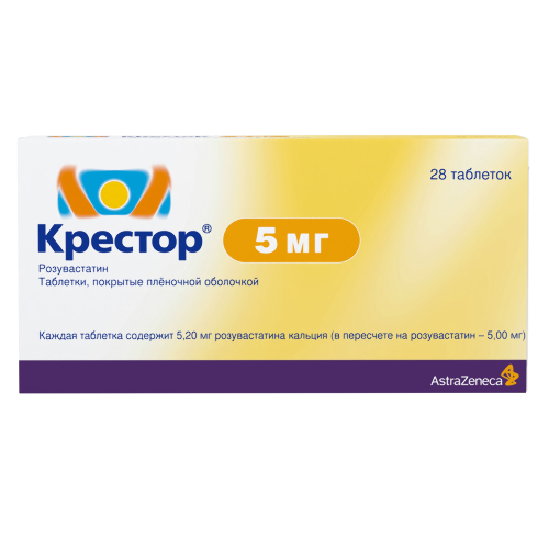 Крестор 5 мг 28 шт. таблетки, покрытые пленочной оболочкой