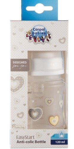 Canpol babies бутылочка easystart антиколиковая newborn baby 120 мл 0+/белый