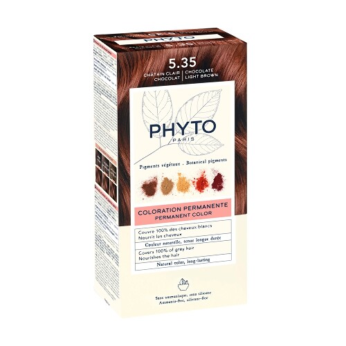 Купить Phyto крем-краска для волос в наборе тон 5,35/шоколадный светлый шатен/ цена