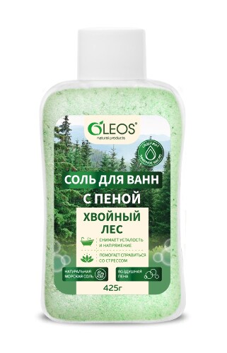 Купить Олеос соль для ванн с пеной хвойный лес 425 гр цена