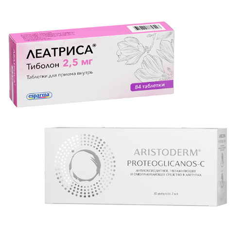 Набор ЛЕАТРИСА 0,0025 N84 ТАБЛ + Aristoderm® Proteoglicanos-C 2мл №30