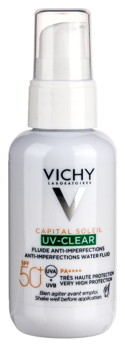 Vichy capital soleil флюид солнцезащитный для лица против несовершенств uv-clear spf50+ 40 мл