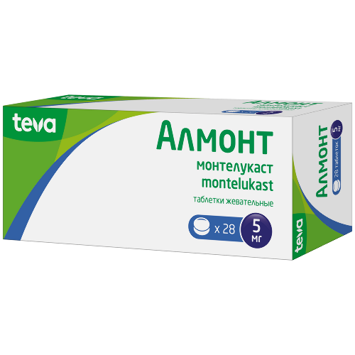 Купить Алмонт 5 мг 28 шт. таблетки жевательные цена