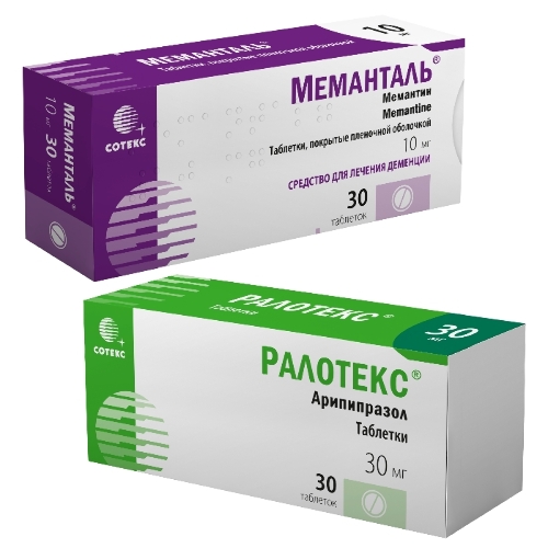 Набор Меманталь 10 мг 30 шт. таблетки, покрытые пленочной оболочкой + Ралотекс 30 мг 30 шт. таблетки со скидкой 20%