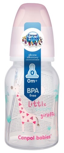 CANPOL BABIES БУТЫЛОЧКА AFRICA 120МЛ 0+/РОЗОВЫЙ