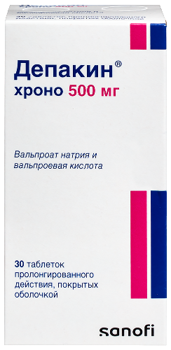 Купить Депакин хроно 500 мг 30 шт. таблетки пролонгированного действия покрытые оболочкой цена