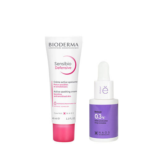 Набор Bioderma Sensibio Легкий крем для чувствительной кожи Defensive 40 мл + Etat Pur Сыворотка с ретинолом 0,3% 15 мл