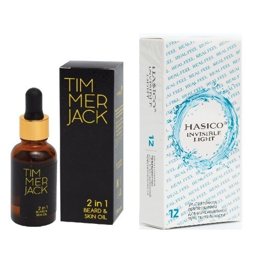 Набор из 2х средств HASICO: для  мужчин ПРЕЗЕРВАТИВЫ  УЛЬТРАТОНКИЕ N12+ Масло для бороды и кожи лица 30 мл