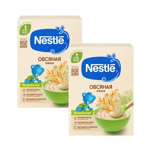 Набор из 2уп NESTLE КАША БЕЗМОЛОЧНАЯ ОВСЯНАЯ С БИФИДОБАКТЕРИЯМИ 200,0 со скидкой