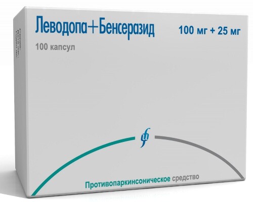 Купить Леводопа+бенсеразид 0,1+0,025 100 шт. блистер капсулы цена