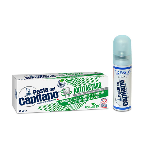 Набор PASTA DEL CAPITANO: з/паста для курящих 75 мл и спрей д/рта 15мл по выгодной цене!