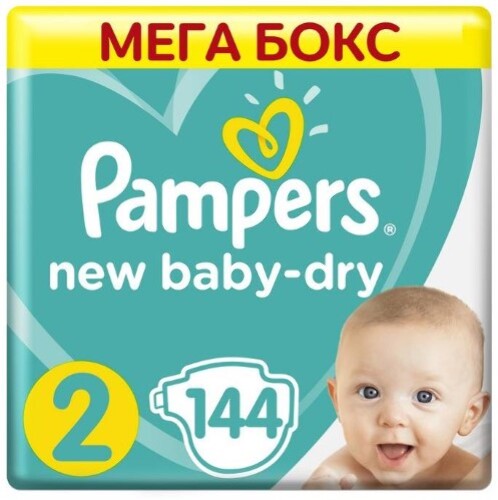 Купить Pampers new baby-dry подгузники размер 2 144 шт. цена