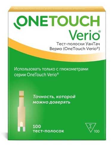 Тест-полоски one touch verio 100 шт.