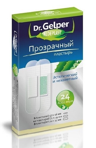 Купить ПЛАСТЫРЬ DR GELPER ALOEPLAST ПРОЗРАЧНЫЙ N24 цена