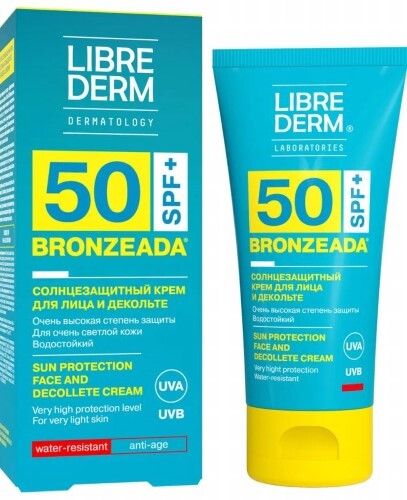 Купить Librederm bronzeada солнцезащитный крем для лица и декольте spf 50 50 мл цена