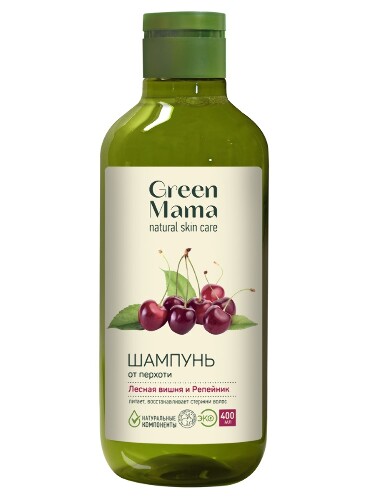 Купить Green mama формула тайги шампунь от перхоти лесная вишня и репейник 400 мл цена