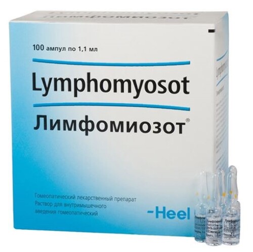 Лимфомиозот раствор для внутримышечного введения гомеопатического применения 1,1 мл ампулы 100 шт.