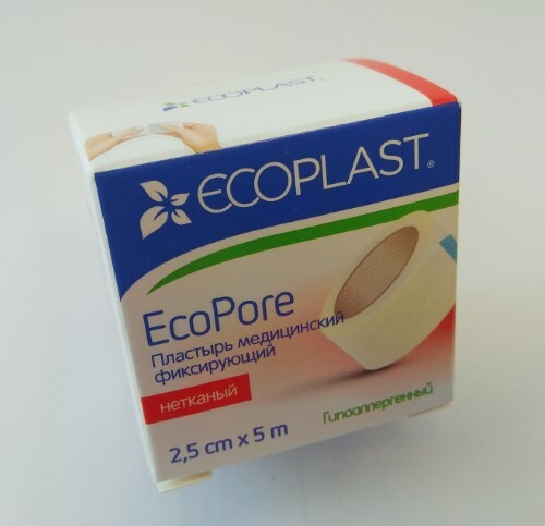 Купить Ecoplast пластырь медицинский фиксирующий нетканный ecopore 2,5x5 цена