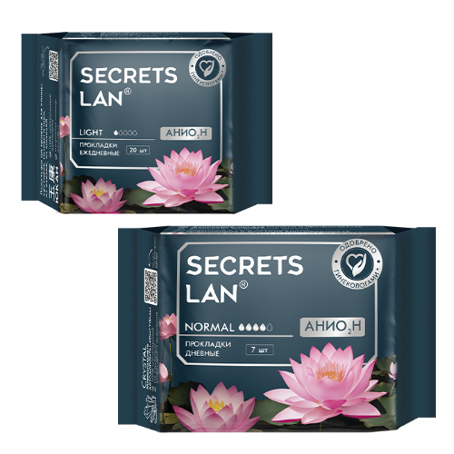 Набор Секреты Лан Анион прокладки женские гигиенические на критические дни N7 + ежедневные N20