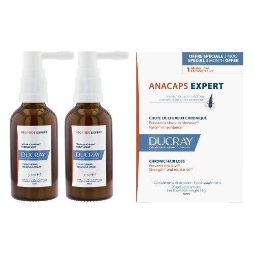 Набор DUCRAY: NEOPTIDE EXPERT СЫВОРОТКА УКРЕПЛЯЮЩ ПРИДАЮЩ ПЛОТНОСТЬ ВОЛОСАМ 2X50МЛ + АНАКАПС ЭКСПЕРТ N90 КАПС ПО 569МГ