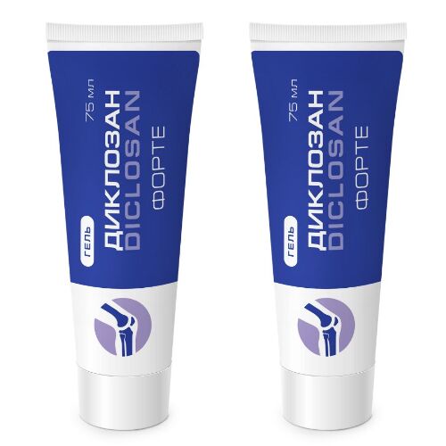 Набор из 2-х уп ДИКЛОЗАН ФОРТЕ ГЕЛЬ СОГРЕВАЮЩИЙ С ЭКСТРАКТАМИ ТРАВ И ЭФИРНЫМИ МАСЛАМИ 75МЛ