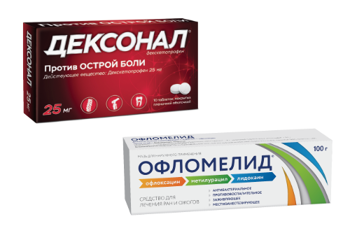 Набор Дексонал таблетки против острой боли + Офломелид мазь для наружного применения 100 гр