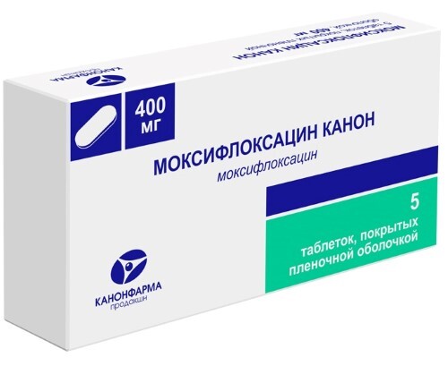 Купить Моксифлоксацин канон 400 мг 5 шт. таблетки, покрытые пленочной оболочкой цена