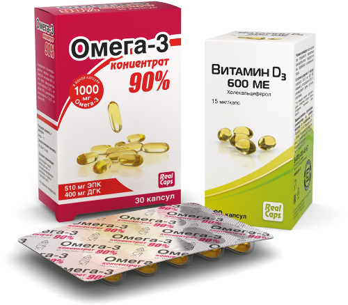 Набор ОМЕГА-3 КОНЦ 90% N30 КАПС + ВИТАМИН D3 600МЕ (ХОЛЕКАЛЬЦИФЕРОЛ) N120 КАПС - со скидкой