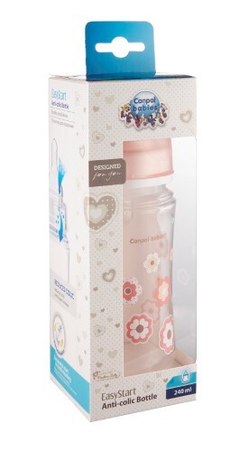 CANPOL BABIES БУТЫЛОЧКА EASYSTART АНТИКОЛИКОВАЯ NEWBORN BABY 240МЛ/РОЗОВЫЙ