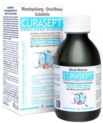 Купить Curasept ads 205 ополаскиватель хлоргексидин диглюконат 0,05% 200 мл цена