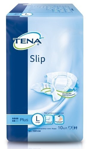 Купить TENA SLIP PLUS ПОДГУЗНИКИ ДЛЯ ВЗРОСЛЫХ L ОБХВАТ ТАЛИИ/БЕДЕР ДО 150СМ N10 цена