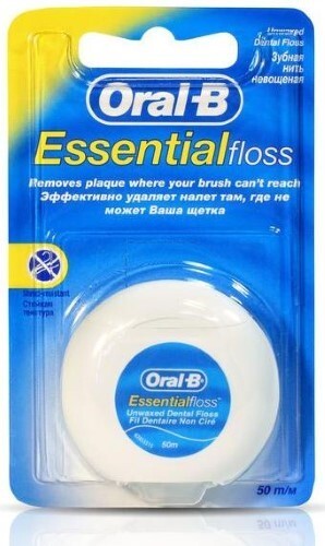 Купить Oral-b зубная нить essential floss нeвощеная 50 м цена