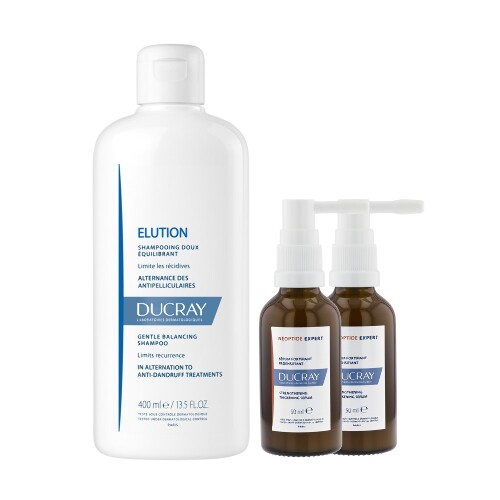 Набор DUCRAY NEOPTIDE EXPERT СЫВОРОТКА УКРЕПЛЯЮЩАЯ ПРИДАЮЩАЯ ПЛОТНОСТЬ ВОЛОСАМ 2X50МЛ + DUCRAY ELUTION МЯГКИЙ БАЛАНСИРУЮЩИЙ ШАМП