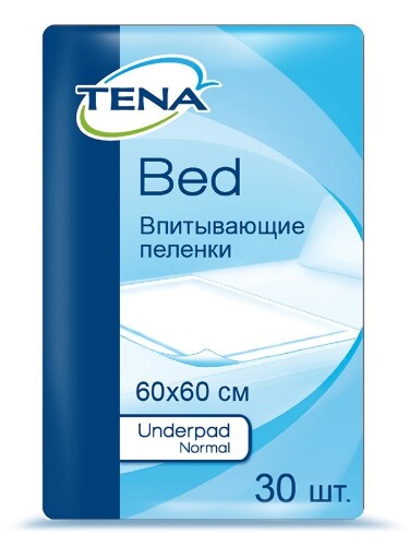 Купить TENA ПРОСТЫНИ (ПЕЛЕНКИ) ВПИТЫВАЮЩИЕ ДЛЯ СТРАДАЮЩИХ НЕДЕРЖАНИЕМ BED UNDERPAD NORMAL 60X60 N30 цена