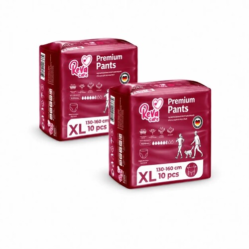 Набор из 2-х уп. Reva care подгузники-трусы для взрослых 10 шт. размер xl