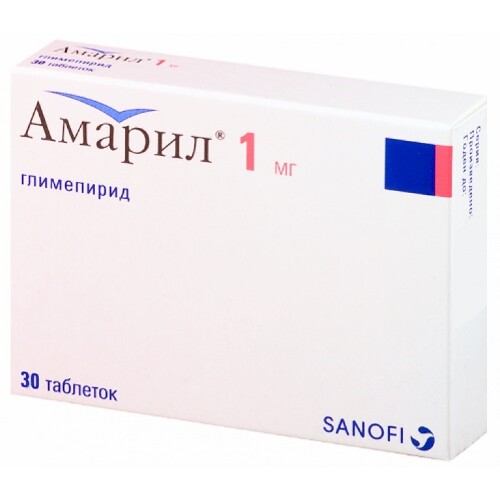 Амарил 1 мг 30 шт. таблетки