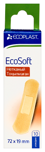 ECOPLAST НАБОР ПЛАСТЫРЕЙ МЕД НЕТКАН ECOSOFT 72Х19ММ N10