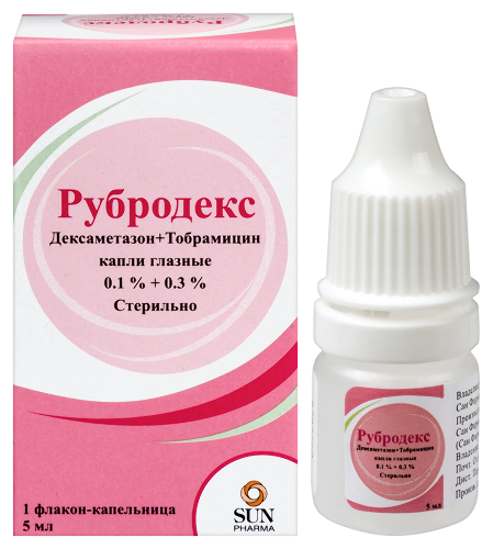 Купить Рубродекс 0,1 % + 0,3 % флакон-капельница капли глазные цена