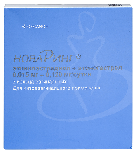 Новаринг 0,015 мг + 0,120 мг / сутки 3 шт. кольцо вагинальное