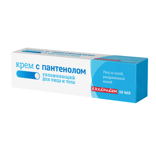 Erkapharm крем с пантенолом увлажняющий для лица и тела 50 мл
